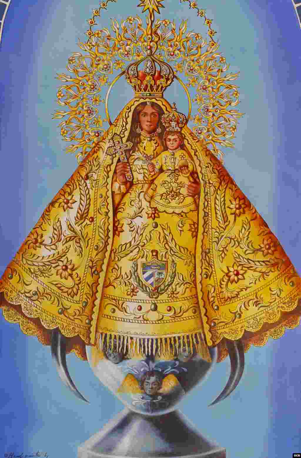3- Virgen de la Caridad de Santa Catalina de Siena. Serie "La plaza de la Virgen" (cerámica, 24x32 pulgadas).
